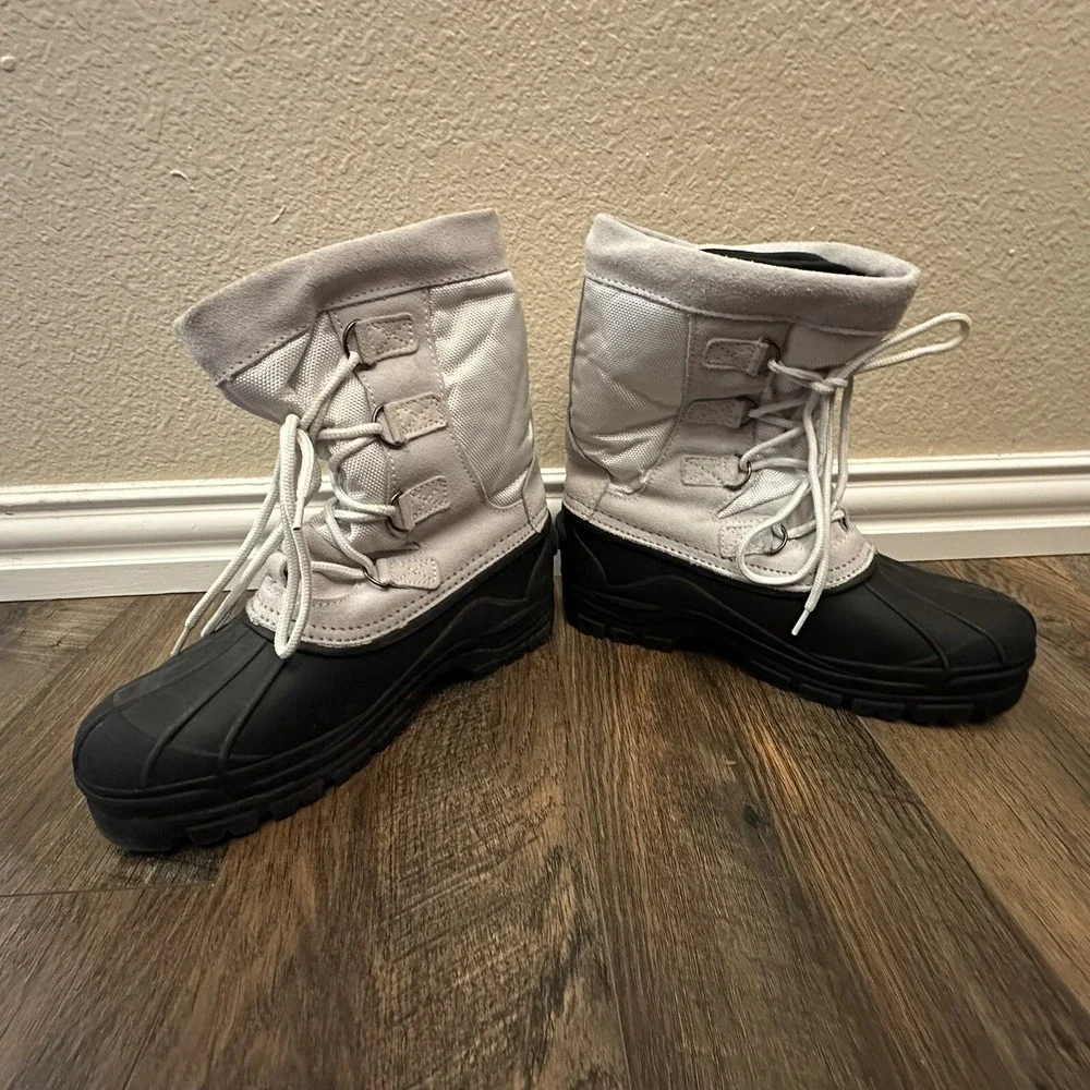 Cold Front Techwear Trekker Winter Boot‎ White/Black Women's 7 Waterproof NEW